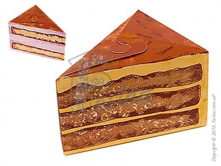 Коробка для одного кусочка торта, печенья или других десертов  "Тортик"  150х110х90 мм< фото цена
